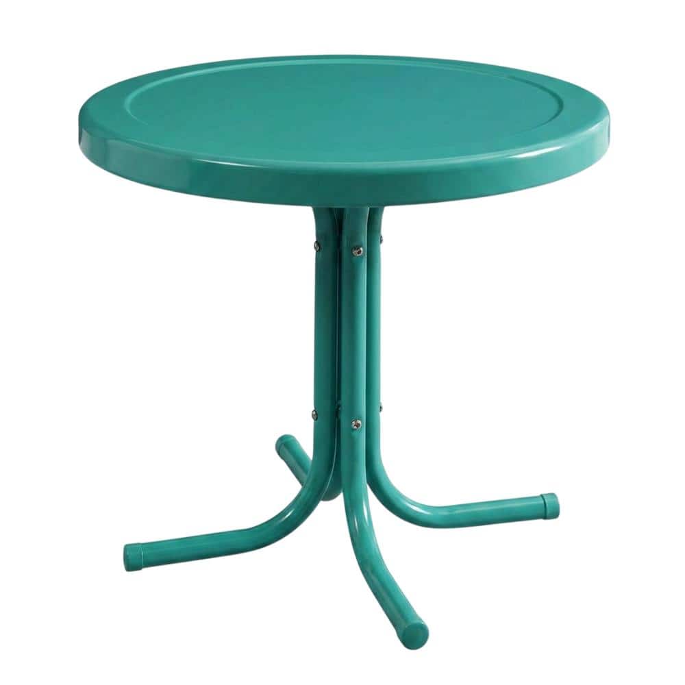 Crosley Furniture - Griffith Retro Outdoor Side Table - Turquoise Gloss
