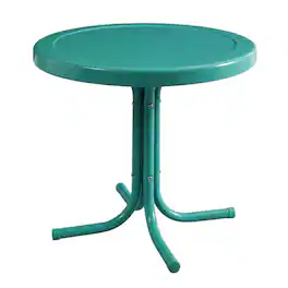 Crosley Furniture - Griffith Retro Outdoor Side Table - Turquoise Gloss
