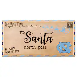 Fan Creations - North Carolina Tar Heels 6'' x 12'' Letter to Santa Sign - Multicolor