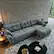 Back. Homsee - Modern L-Shaped Sectional Sofa Couch 4-Seater Living Room Furniture Comfortable Cushions Durable Wood Frame - Gray.