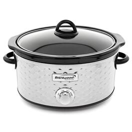Brentwood - Scallop Pattern 4.5 Quart Slow Cooker in Stainless Steel - Silver