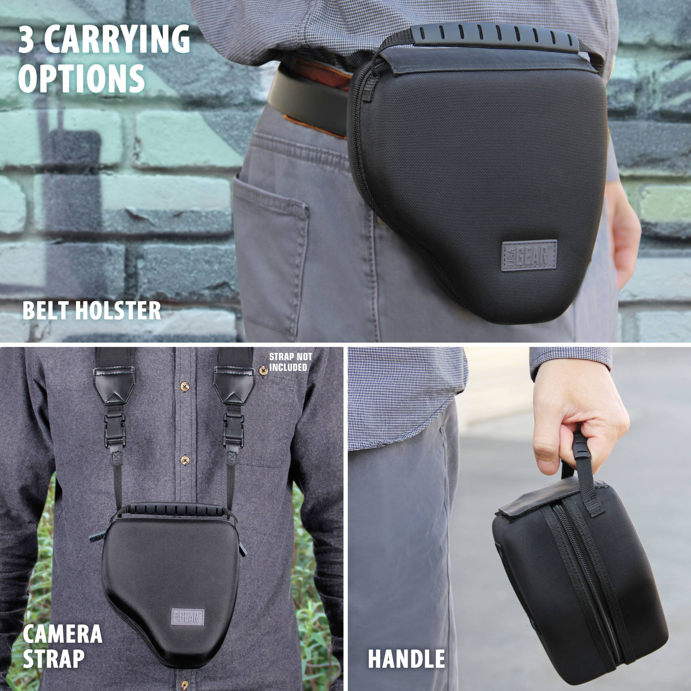 3 CARRYING OPTIONS

BELT HOLSTER

CAMERA STRAP

HANDLE