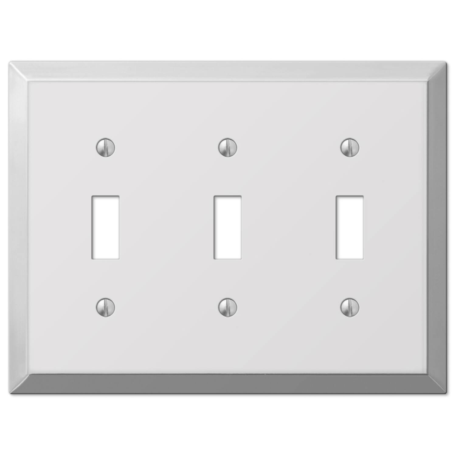 Angle. AMERELLE - Amerelle Century Polished Chrome 3 gang Stamped Steel Toggle Wall Plate 1 pk - Chrome.