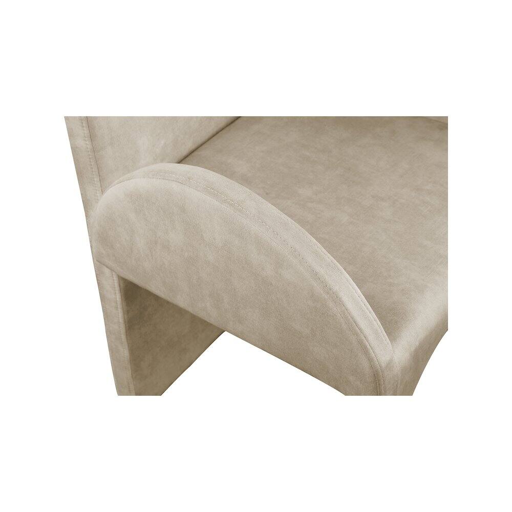 Alt View 3. Meridian Furniture - Summer Stone Velvet Dining Arm Chair, Set of 2 - Grey.