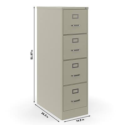 The dimensions of the cabinet are:

- Height: 54.17 inches
- Width: 26.5 inches
- Depth: 14.9 inches