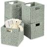 Best Choice Products - 10.5x10.5in Hyacinth Storage Baskets, Set of 5 Multipurpose Collapsible Organizers - Sage