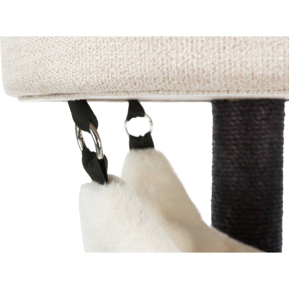 Alt View 5. TRIXIE - Vidor Plush & Sisal 2-Level 28.3" Cat Tree Scratching Posts Hammock Cushions - Cream/Gray.