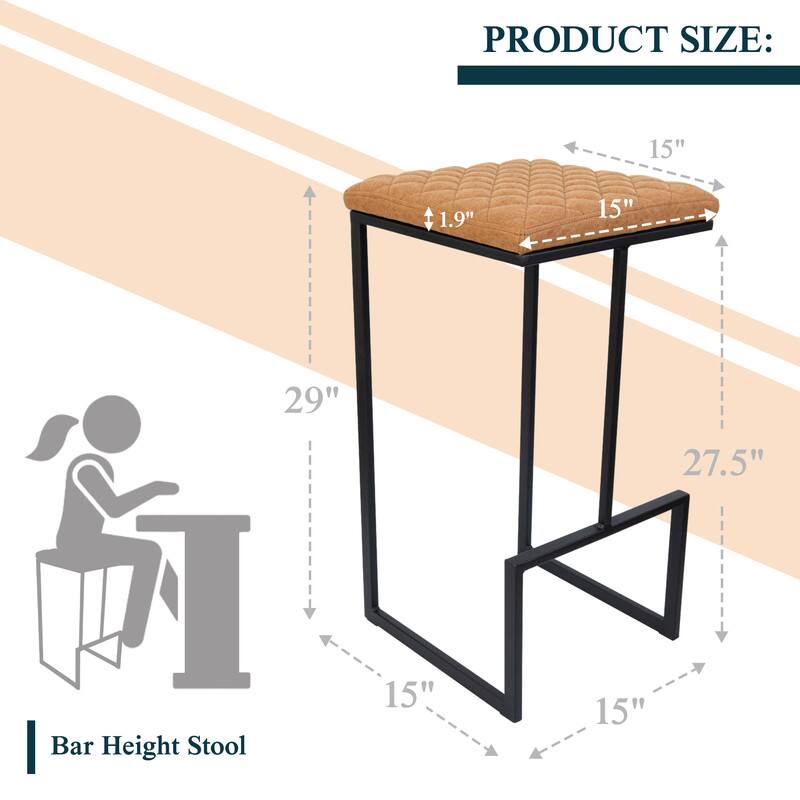 PRODUCT SIZE:  
15" x 15" x 1.9"  
Bar Height Stool  
29" x 27.5" x 15"