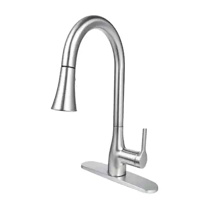 Front. Bio Bidet - Flow Classic Kitchen Faucet - Brushed Nickel - Brushed Nickel.