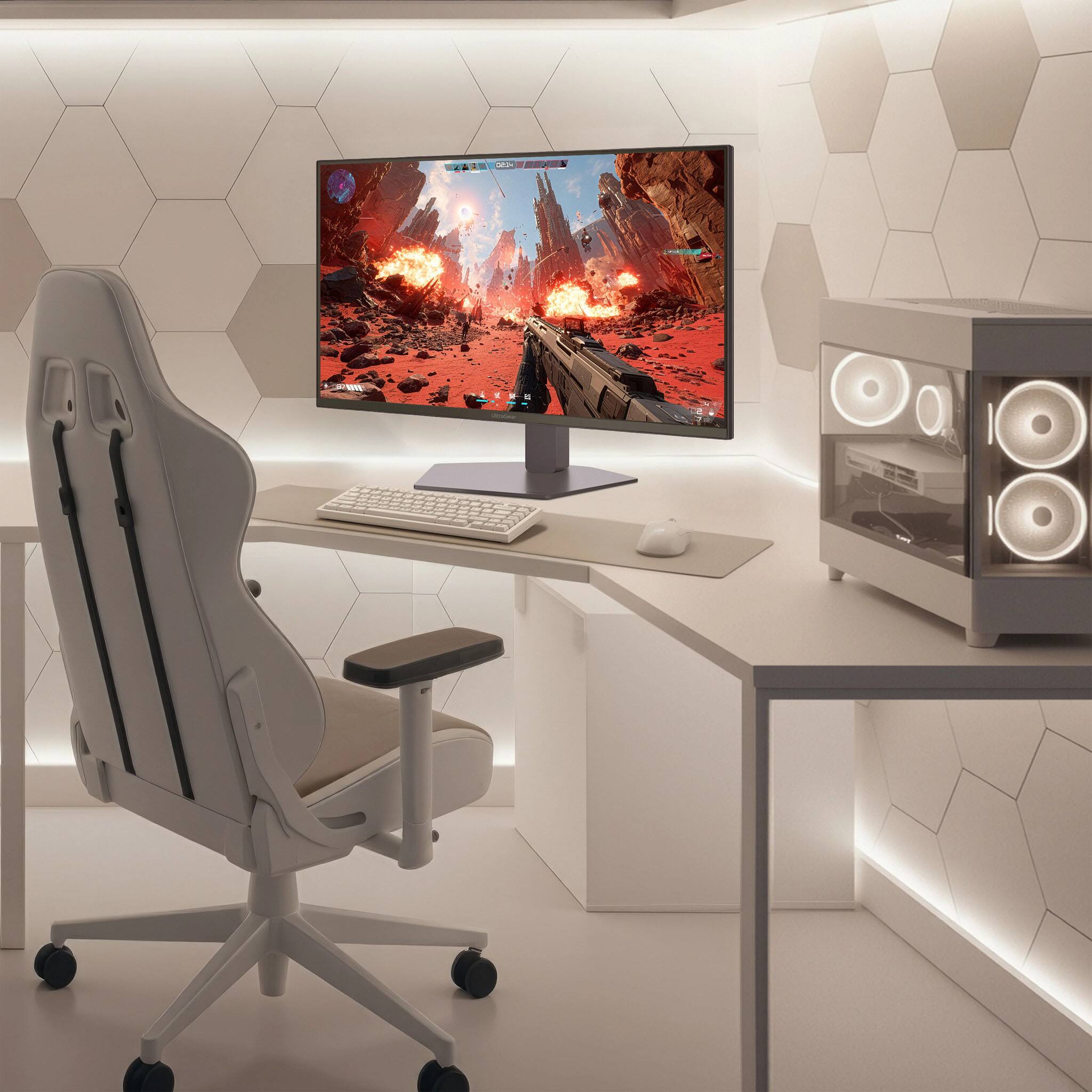 Alt View 15. LG - UltraGear evo AI GM9 27" 5K  Hyper Mini LED 165Hz 1ms G-SYNC FreeSync Premium Gaming Monitor with DisplayHDR1000 - Black.