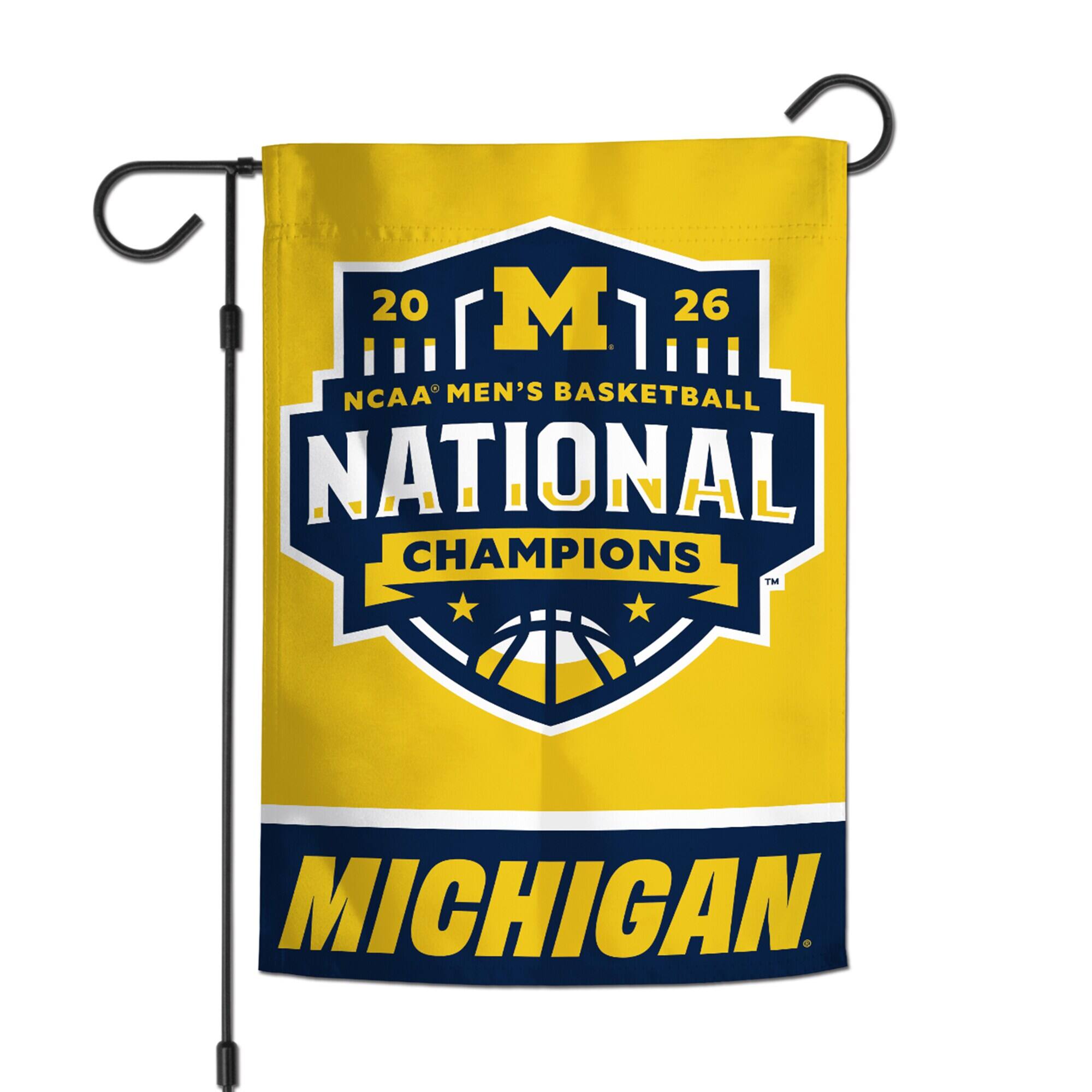 WinCraft - Michigan Wolverines 2026 NCAA Men's Basketball National Champions 12" x 18" Double-Sided Garden Flag - Multicolor