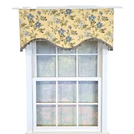 RLF Home - 100% Cotton Sunrise Cornice Fully lined Windows Rod Pocket Valance 50" x 17" - Yellow