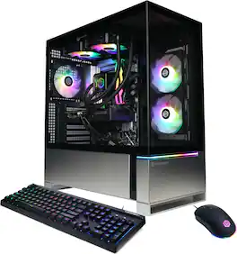 CyberPowerPC - Gaming Desktop - Intel Core Ultra 7 265KF - AMD Radeon RX 9060 XT 16GB - 32GB DDR5 - 2TB PCIe 4.0 SSD - Black