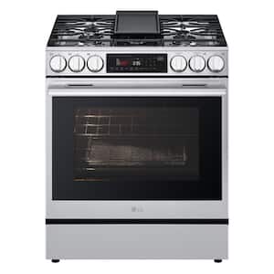 LG - 6.3 Cu. Ft. Slide-In Gas True Convection Smart Range with EasyClean, Air Fry, and Flex Control Knobs - Stainless Steel