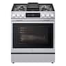 LG - 30-in Wide 6.3 Cu. Ft. Slide-In Gas True Convection Smart Range with 5 Burners, Air Fry, and Flex Control Knobs - Stainless Steel