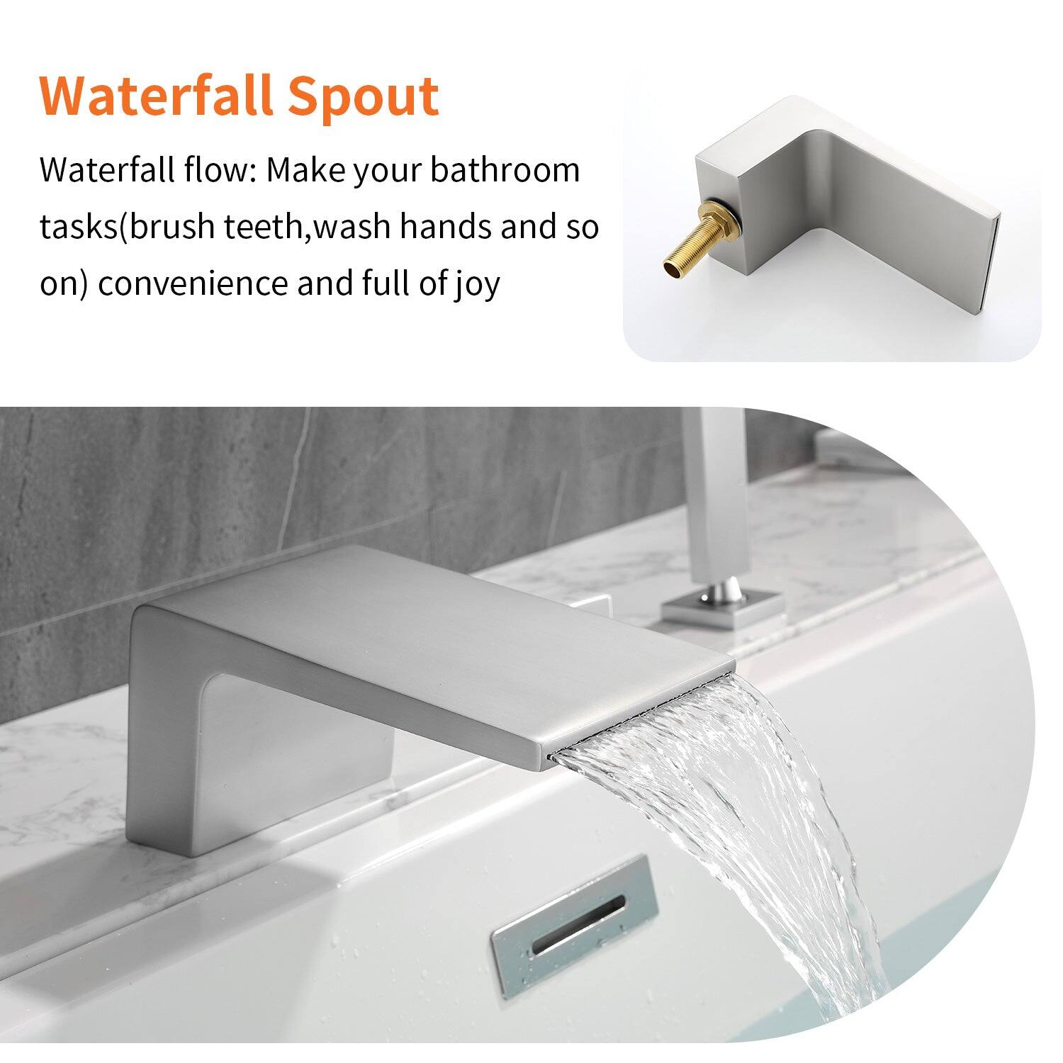 Waterfall Spout

Waterfall flow: Make your bathroom tasks (brush teeth, wash hands and so on) convenience and full of joy
