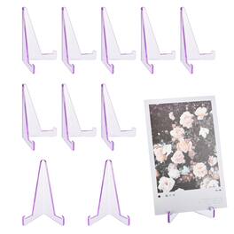 Unique Bargains - 10pcs Card Display Stand, 3.4" Clear Plastic Easel Stands Mini Picture Coin Display Easel Holder for Grade Card