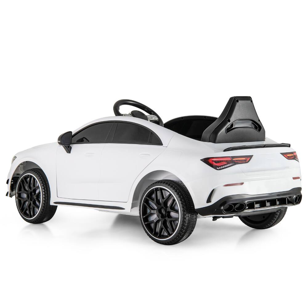 Back. SlickBlue - 12V Battery Kids Ride-On Luxury-Style Car with Remote - White.