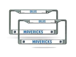 Rico Industries - Dallas Mavericks NBA Chrome Metal License Plate Frame - Set of 2 Frames - Multi