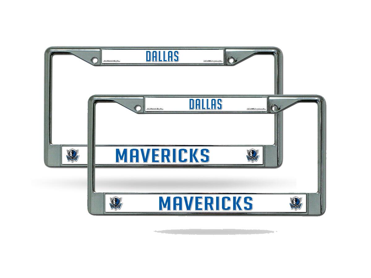 Dallas Mavericks NBA Chrome Metal License Plate Frame - Set of 2 Frames