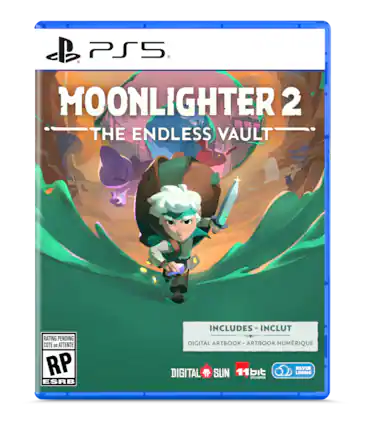 PS5
MOONLIGHTER 2 THE ENDLESS VAULT
RATING PENDING COTE en ATTENTE RP ESRB
INCLUDES - INCLUT DIGITAL ARTBOOK - ARTBOOK NUMÉRIQUE
SILVER LINING studios - RP (Rating Pending)