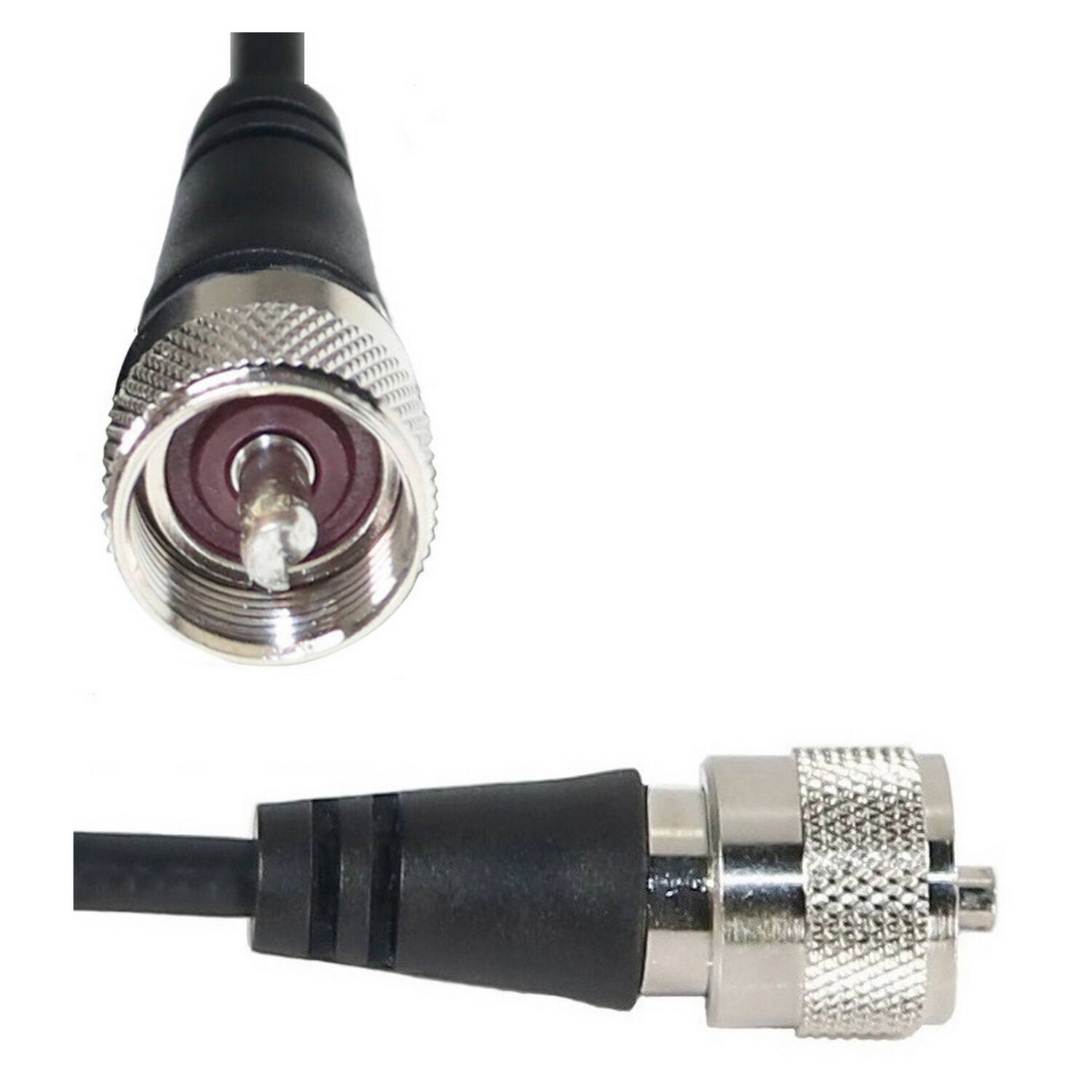 Alt View 5. Tram - Stainless Steel Double-Groove NMO Mirror Mount, 17-Ft. Cable, PL-259 Connector - Silver.