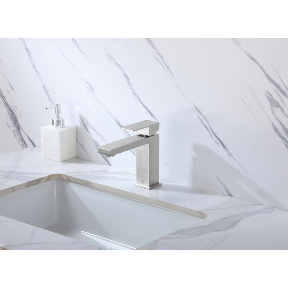 Alt View 9. Elegant Kitchen and Bath - Jakob Single Hole Single Handle Bathroom Faucet in Brushed Nickel - Brushed Nickel.