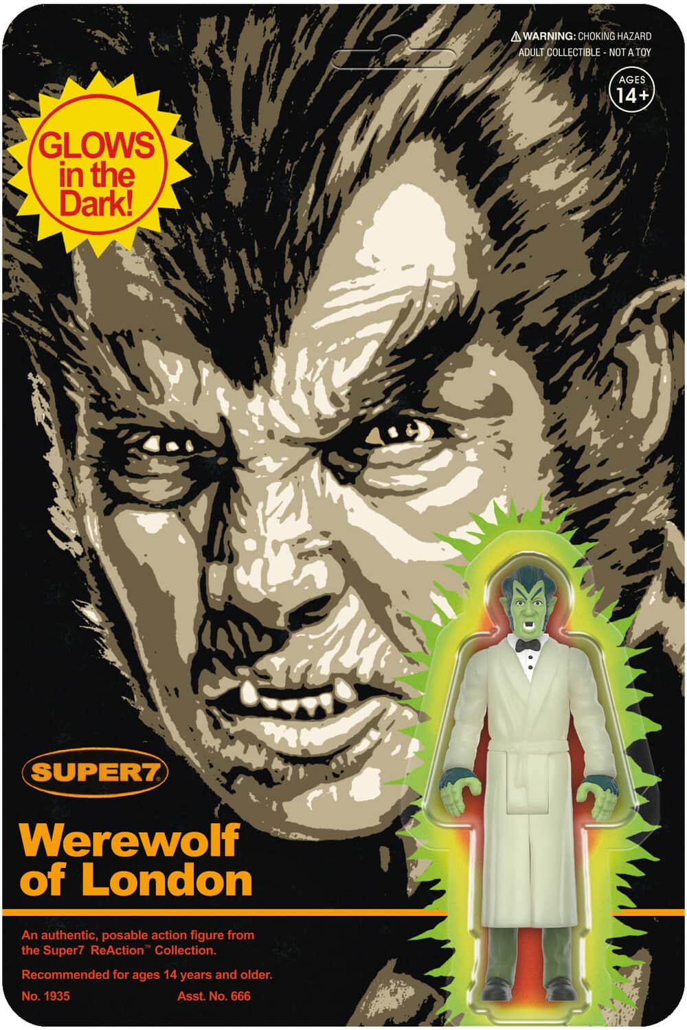Super7 - Werewolf Of London - ReAction Figures Wv2 - Werewolf of London (Monster Glow) - COLLECTABLES - Multicolor