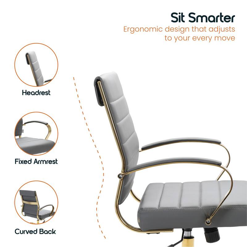 Sit Smarter  
Ergonomic design that adjusts to your every move  

Headrest  
Fixed Armrest  
Curved Back