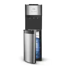 Commercial Cool - Freestanding Bottom Loading Electric Water Cooler Hot, Cold, and Room in Silver/ - Black