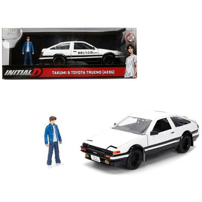 Jada Toyota Trueno AE86 RHD White/Black w/ Graphics & Takumi Jada Toyota Trueno AE86 RHD White/Black w/ Graphics & Takumi