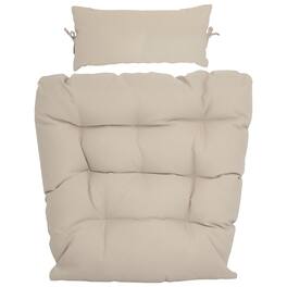 Sunnydaze - Caroline Egg Chair Replacement Seat and Headrest Cushions - Beige