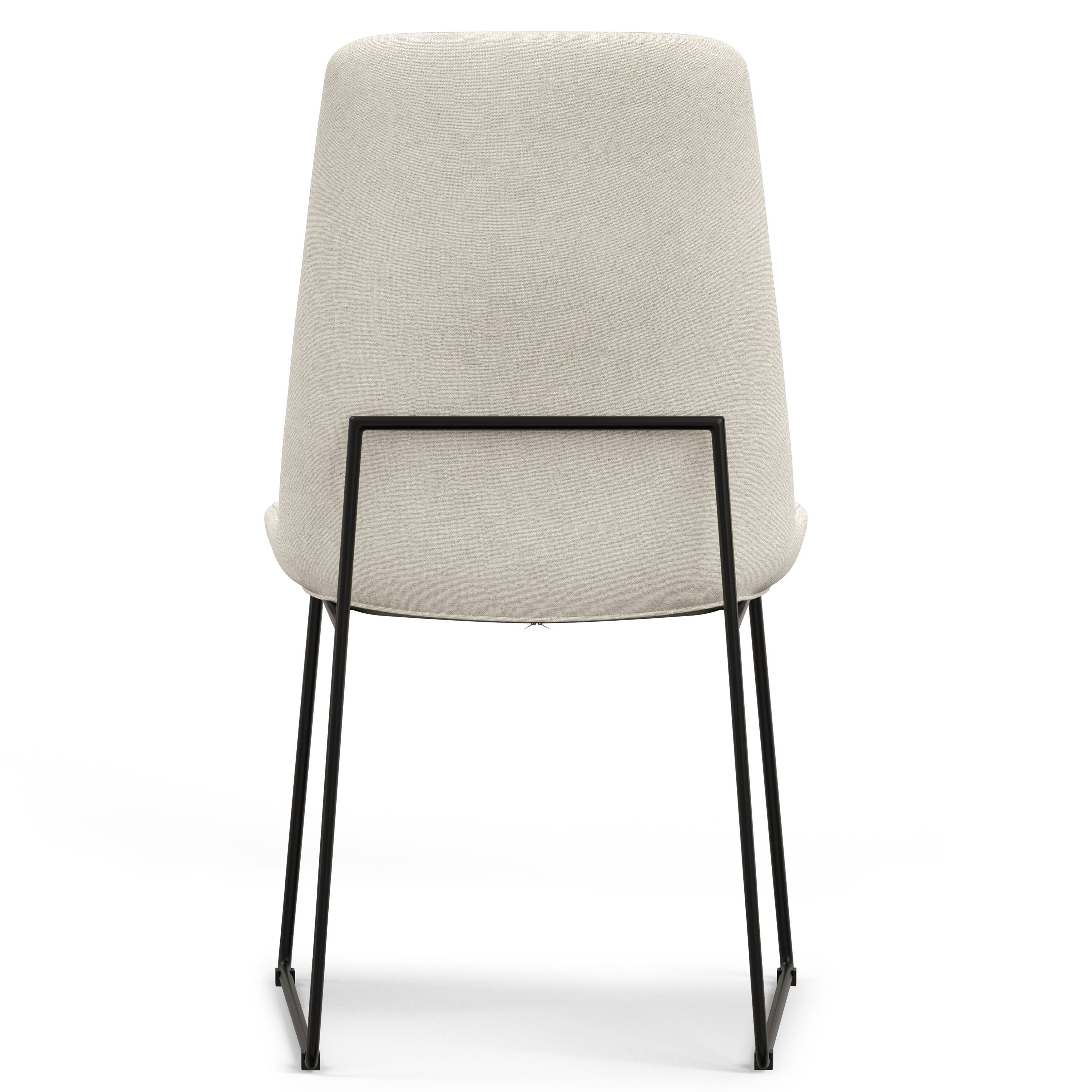 Back. Simpli Home - Corina Dining Chair (Set of 2) in Natural Linen Look Fabric - Natural.