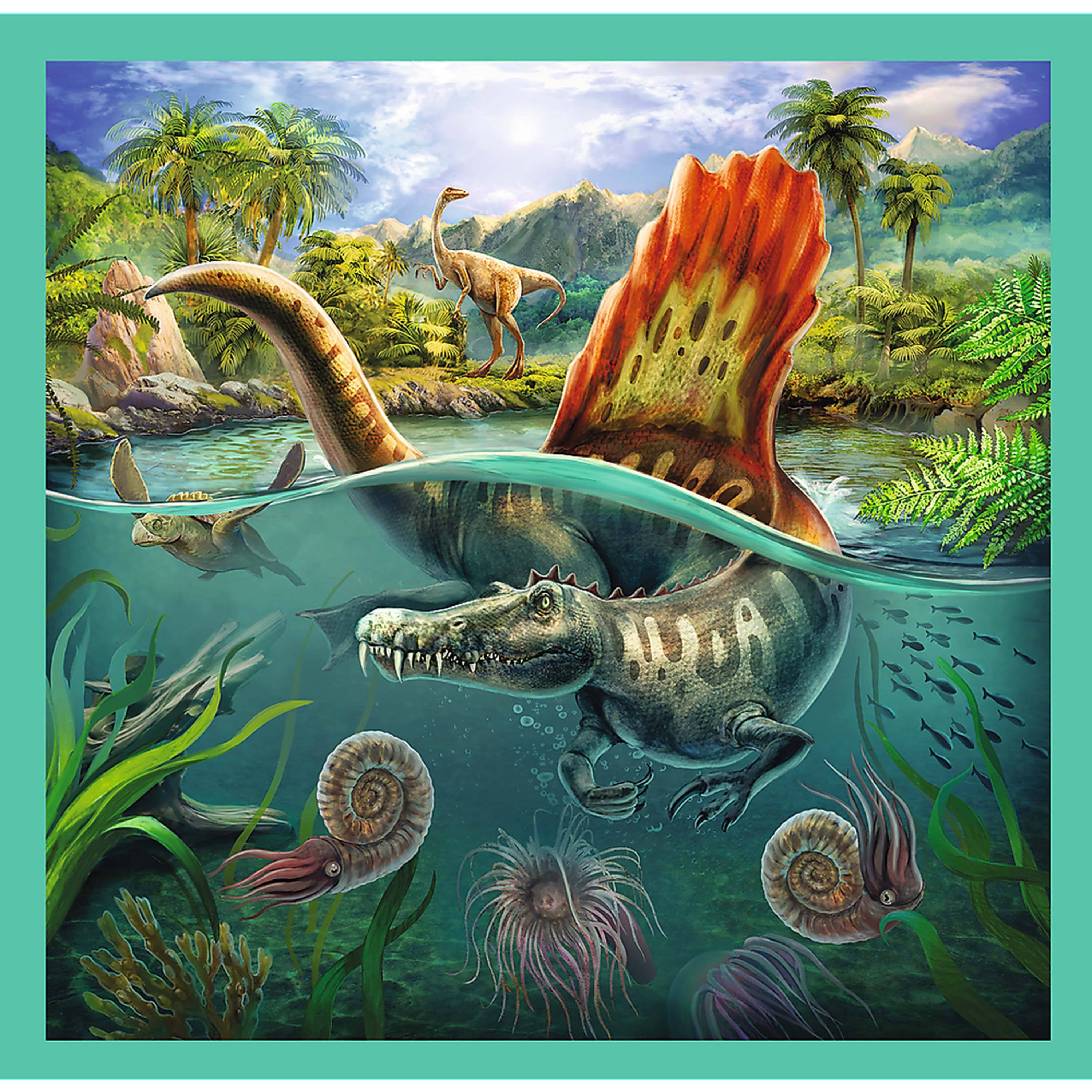 Alt View 2. Trefl - Trefl Preschool 3 in 1 Puzzle - The Extraordinary World of Dinosaurs.