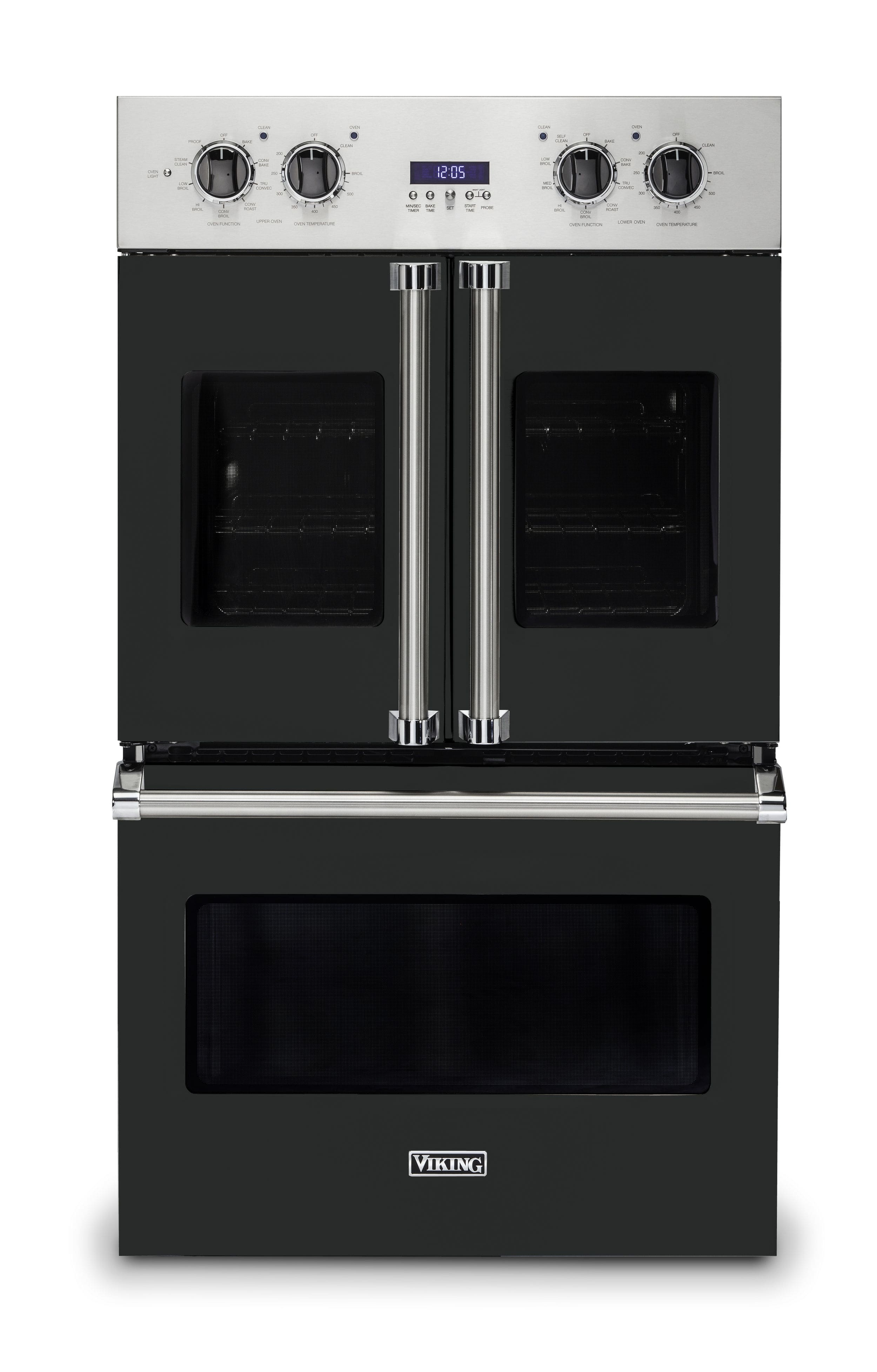 Viking - 30" 7 Series French Door Double Built-In Electric Thermal Convection Oven - Antique Bronze - Front_Zoom