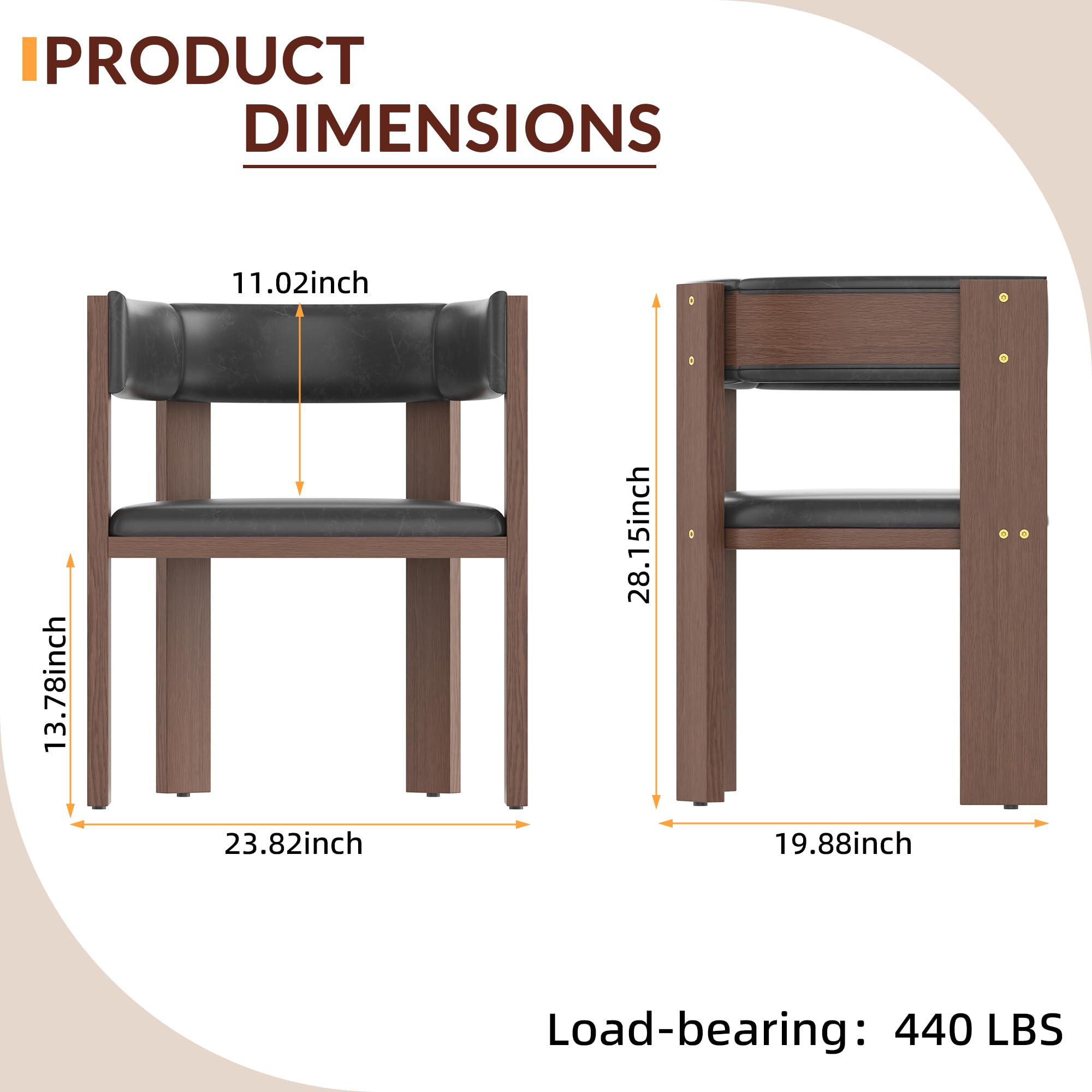 PRODUCT DIMENSIONS

- Height: 11.02 inch
- Depth: 13.78 inch
- Width: 23.82 inch
- Height (side): 28.15 inch
- Width (side): 19.88 inch

Load-bearing: 440 LBS