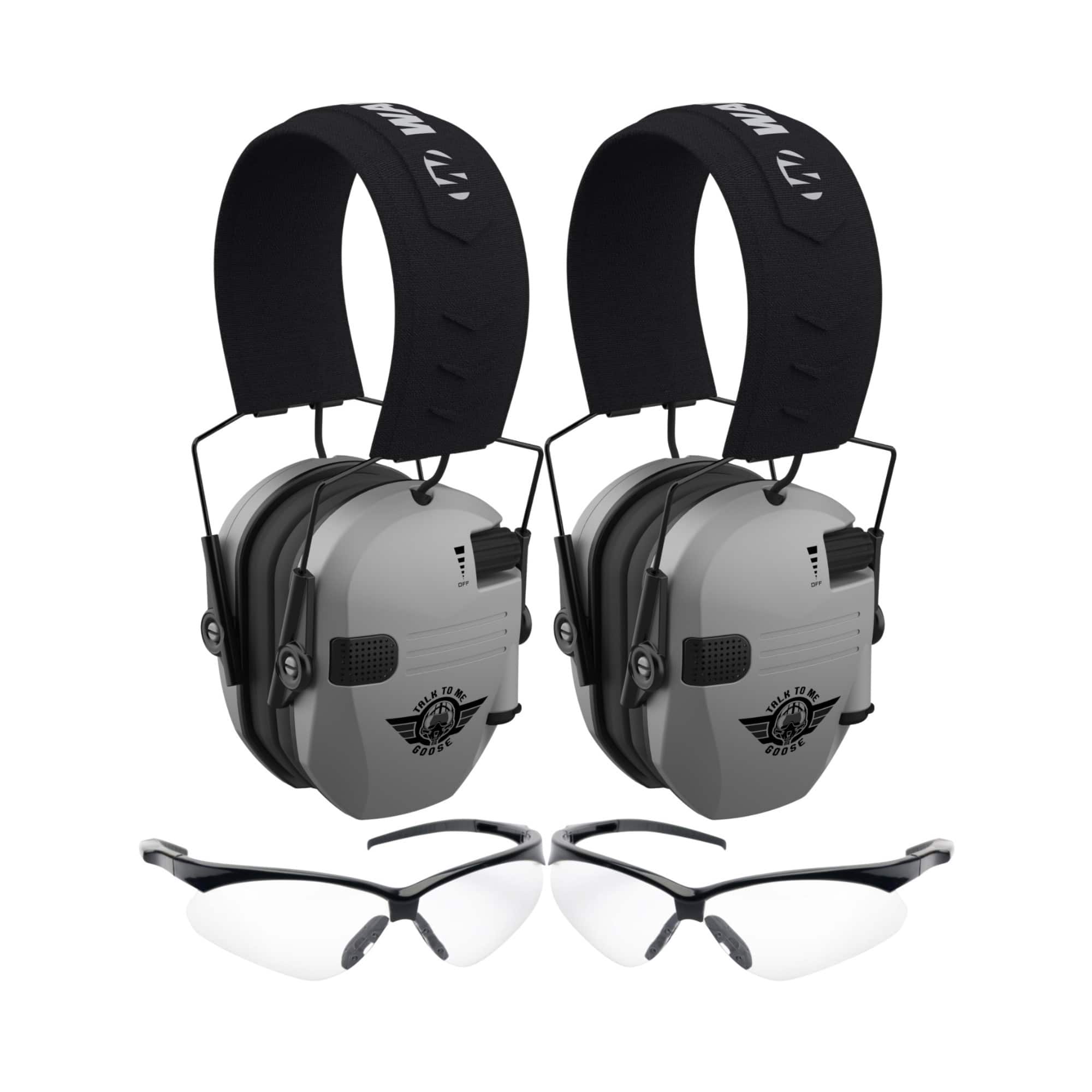 Walker’s - Walkers Razor Electric Slim Earmuffs and Protective Glasses (2-Pack) - Gray