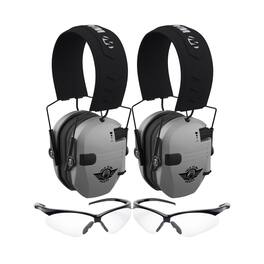 Walker’s - Walkers Razor Electric Slim Earmuffs and Protective Glasses (2-Pack) - Gray