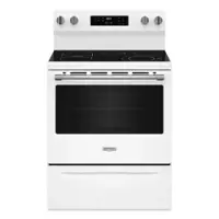 Maytag - 30-Inch Wide Electric Range With No Preheat Air Fry and Air Baking - 5.3 cu. ft - White - Front_Zoom