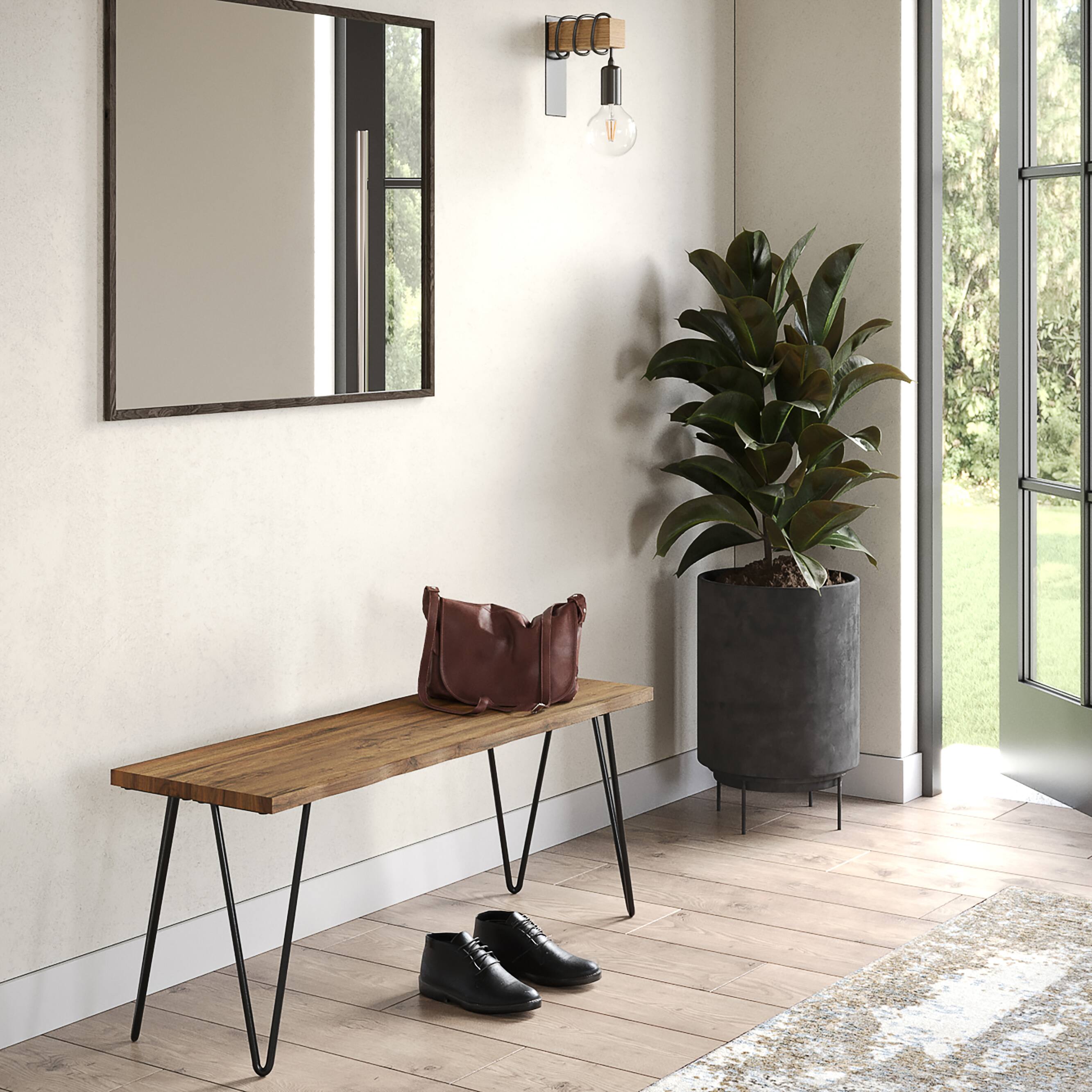 Angle. Simpli Home - Colton SOLID MANGO WOOD 42 inch Wide Industrial Contemporary Bench in Natural - Natural.