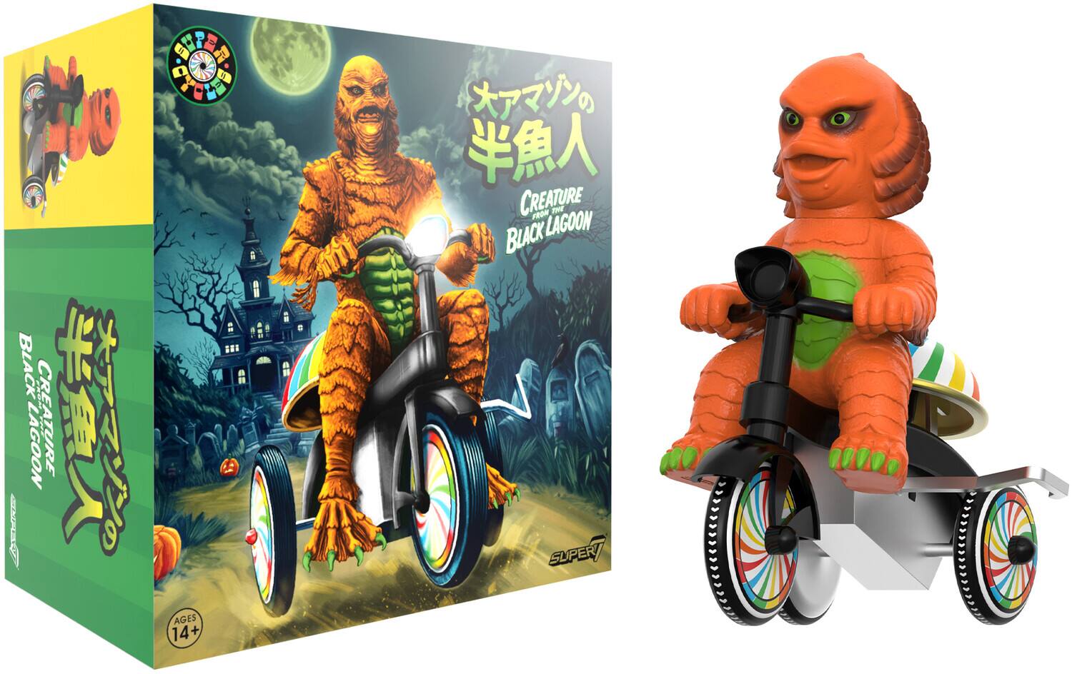 Super7 - Universal Monsters - Super Cycles - Creature from the Black Lagoon (Orange & Black ) - COLLECTIBLES