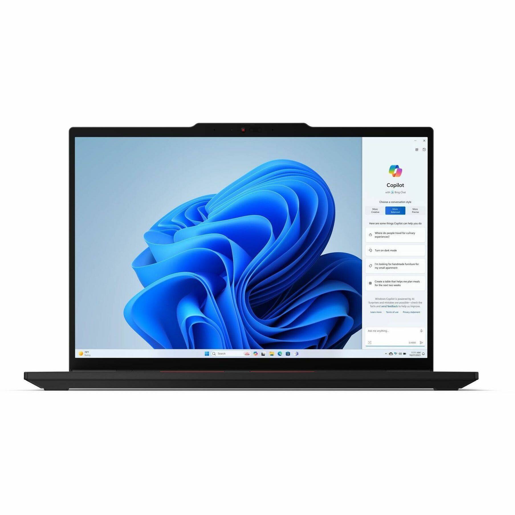 Copilot

- I'm looking for a brand new laptop for my department.
- Could you tell me the best options for the next two weeks?
- What do you think is the best travel destination for a family?
- Turn on dark mode.

Add something...

8:00 PM

11:11:11