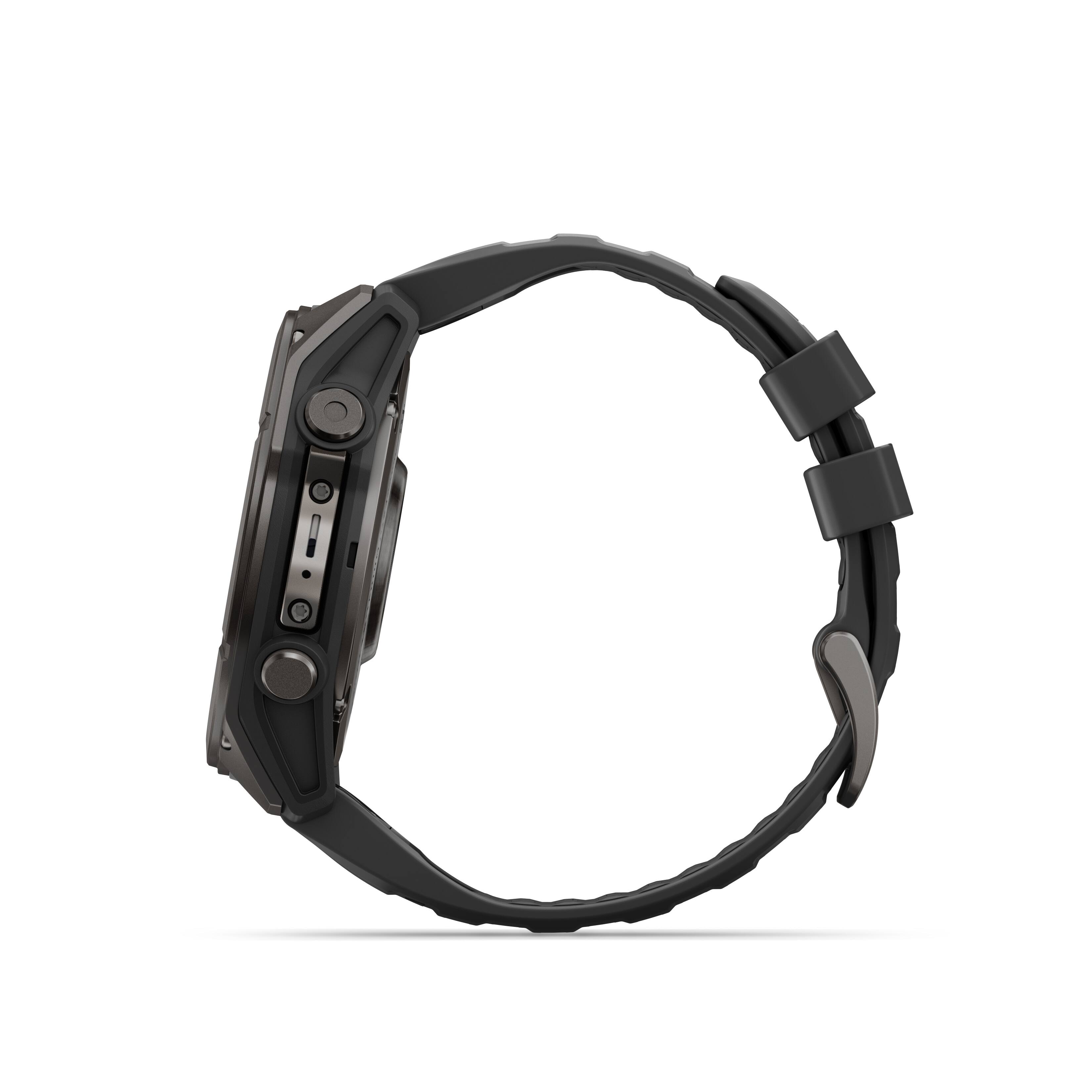 Alt View 7. Garmin - fēnix 9 AMOLED GPS Smartwatch 51mm Fiber-reinforced polymer - Black Silicone Band.