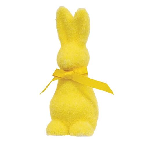 Back. BreeBe - Flocked Standing Peep Bunny 6.25"H 3 Asstd. - Multicolor.