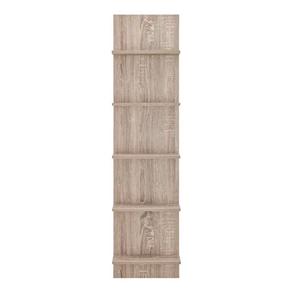Front. Danya B - Five Tier Wide Column Wall Shelf - Weathered Oak - Weathered Oak.