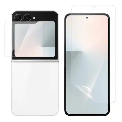 Front. SaharaCase - Full Body Screen Protector with Alignment Tool for Samsung Galaxy Z Flip7 FE - Clear - Clear.