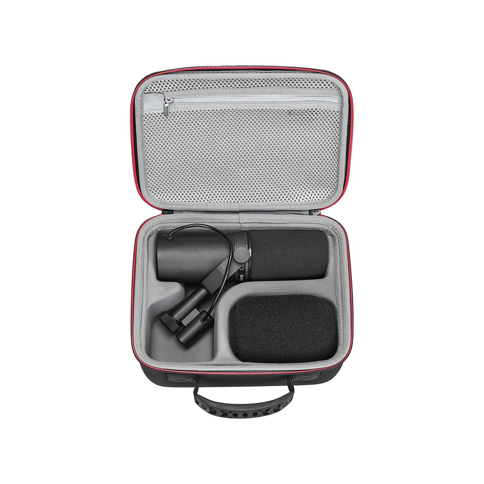 Dazzling Pops - Hard Case Compatible With Shure Mv7x Mv7 Mv6 Mv7 Mv7i Podcast Dynamic Microphone Sm7b Sm7db Vocal - Black