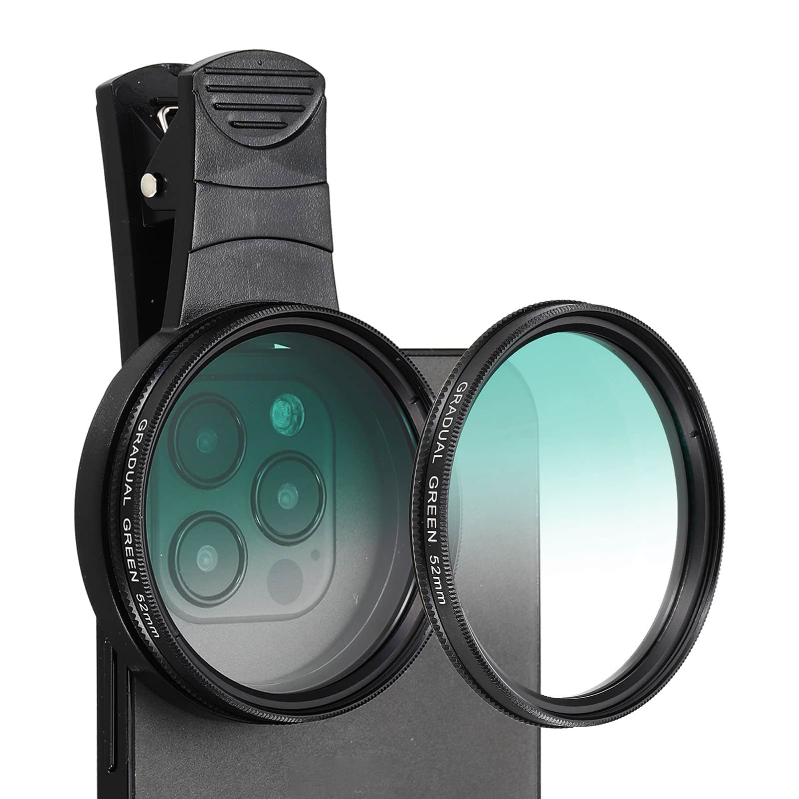 Unique Bargains - 52mm Phone Camera Lens, Clip-On Graduated Color Filter Circular Polarizing for Smartphones