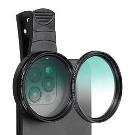 Unique Bargains - 52mm Phone Camera Lens, Clip-On Graduated Color Filter Circular Polarizing for Smartphones