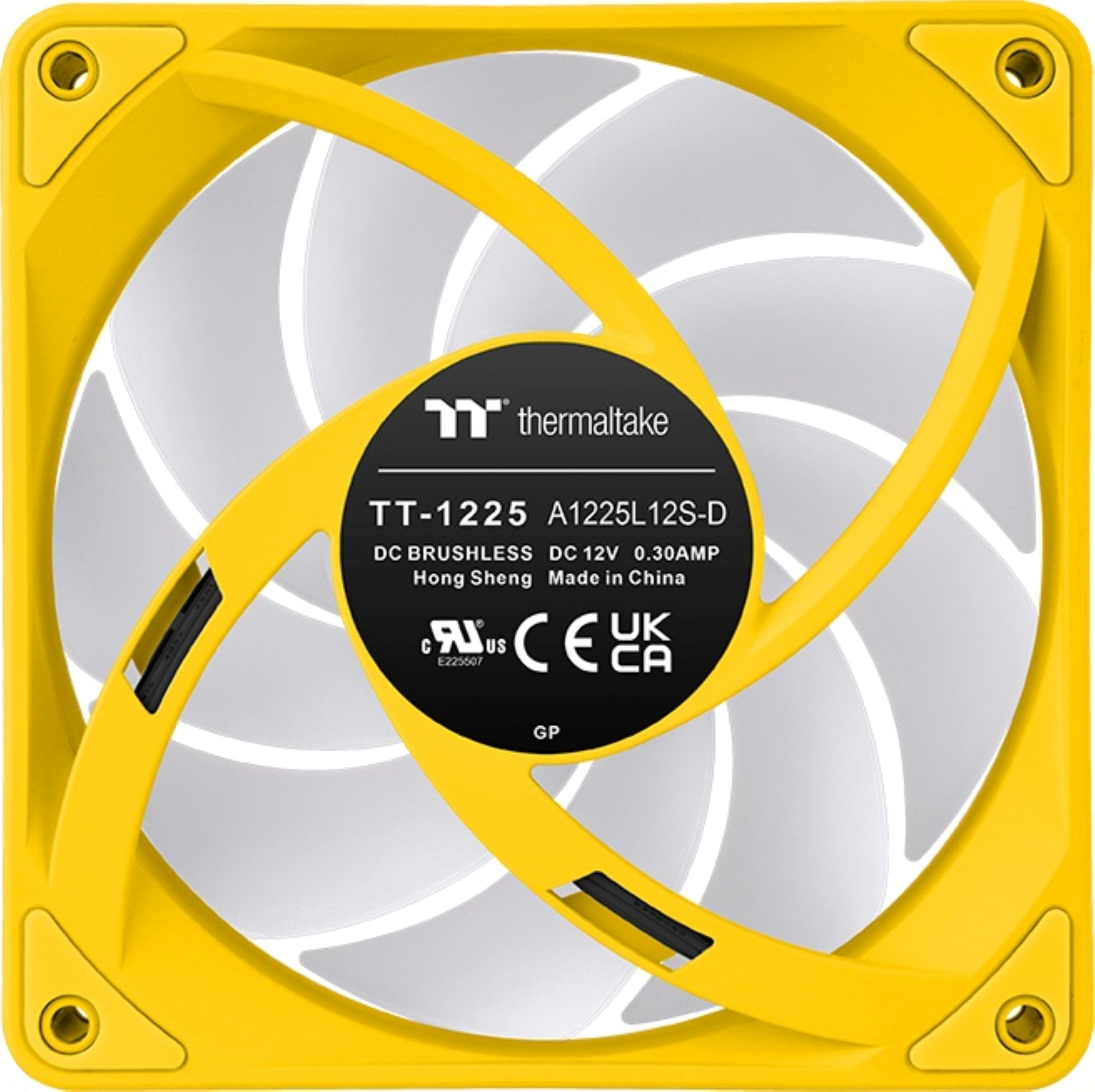 thermaltake TT-1225 A1225L12S-D DC BRUSHLESS DC 12V 0.30AMP Hong Sheng Made in China LR UK C E225007 US C E CA GP